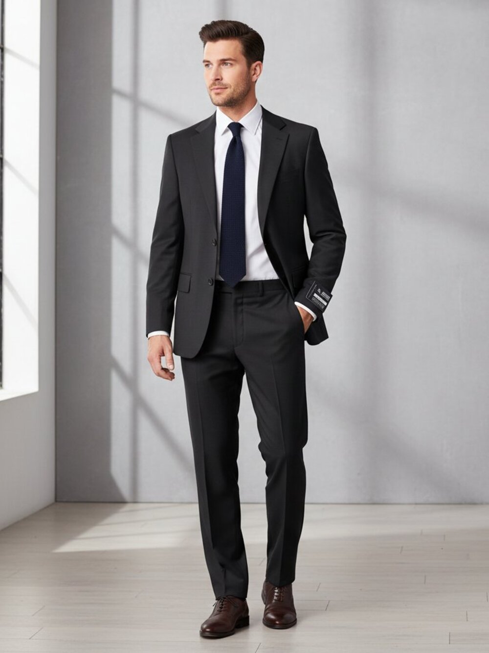 Original Penguin Wool Blend Suit Jacket NWT Black 36S Stretch Blazer